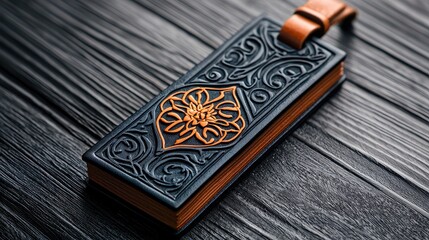 Personalized Leather Bookmark Engraved with Name - Literary Gift 3D Illustration