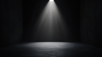 Obraz premium Dark Room with Spot Light and Concrete Floor