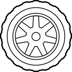 Obraz premium Spare tire illustration outline vector