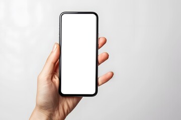 Hand Holding a Blank Smartphone Ready for Customization