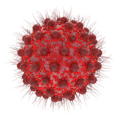 3D medical illustration. Microscopic view of floating disease respiratory influenza virus cells.Virus Bacteria isolated white Background Under Microscope