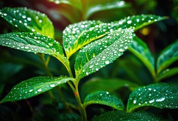 close vibrant flourishing plant showcasing lush green leaves intricate textures bright lively setting, nature, botanical, organic, flora, garden, sunlight