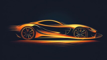 Fototapeta premium Sleek Abstract Car Logo in Side Profile with Flowing Lines Suggesting Speed and Elegance
