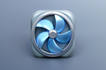 Sleek Blue Fan Icon Design for Modern Applications