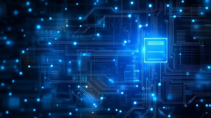 Obraz premium Abstract blue technology background with circuit diagram. Generative Ai
