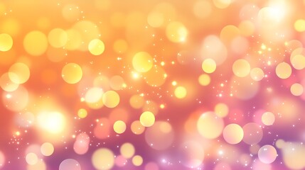 Obraz premium Colorful Bokeh Lights on Peach, Yellow, Pink Background. Illustration Of Wallpaper Backdrop For Party, Holiday, Festival. Generative Ai