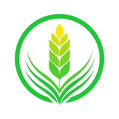 Agronomy logo icon. Agriculture logo design. Agronomy logo with plants on a fields. Vector illustration.