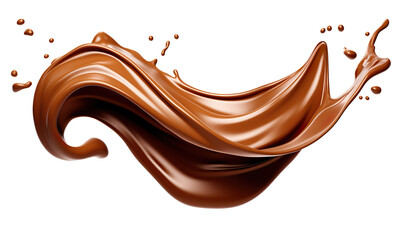 chocolate splash isolated on a transparent background