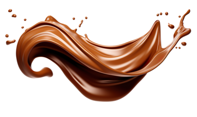 chocolate splash isolated on a transparent background