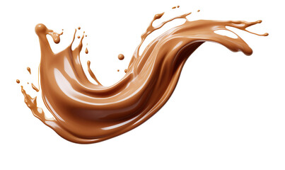 chocolate splash isolated on a transparent background