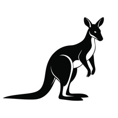 kangaroo silhouette vector art illustration isolated on white background
