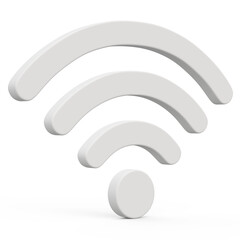 Wifi wireless network grey colorful 3d icon symbol isolated