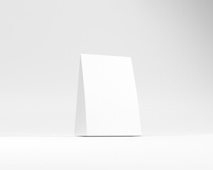 3D illustration. Table tent mockup isolated