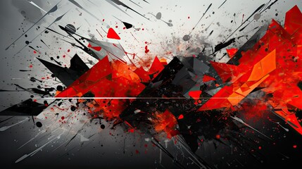 Abstract red and black art