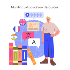 Knowledge For All. Flat Vector Illustration