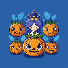 halloween pumpkin with pumpkins