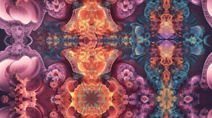 Abstract computer generated fractal design featuring an infinite pattern Fractals exhibit endlessly intricate patterns that are self similar at varying scales Ideal for mobile wallpaper