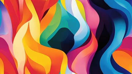 Abstract artwork featuring a vibrant array of colors that blend harmoniously to form an indistinct composition