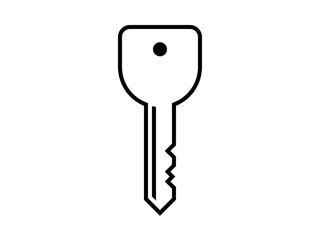 シンプルな鍵アイコンF：黒線