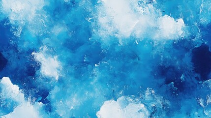 Obraz premium Abstract artistic painting featuring winter and cool blue shades ideal for design and decoration during the cold season