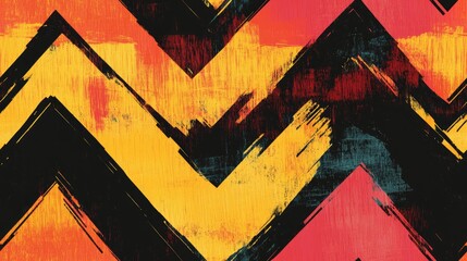 Abstract contemporary zigzag digital art design