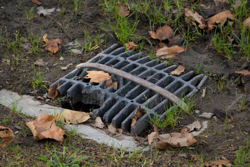 up close metal grate on ground