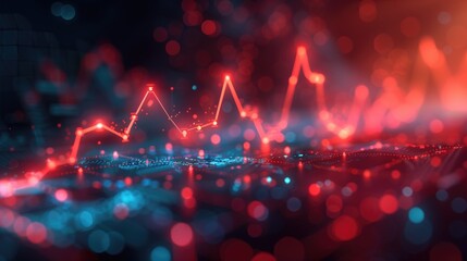 Red Data Visualization Graph