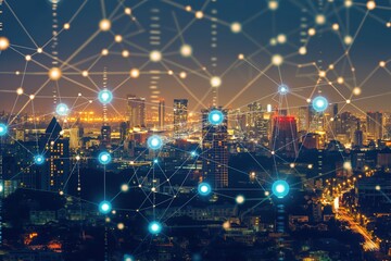 Energy companies explore technological advancements to address climate challenges in a bustling city environment