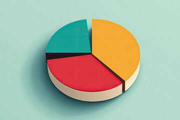 Obraz premium Flat design pie chart showing profit distribution with vibrant colors