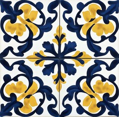 Classic Vietri tile from the Amalfi Coast, Italian, with lemons and decorations