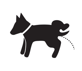 Vector icon of a peeing dog