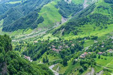 Villages Between Kazbeg Mountain on the Way to Kazbegi