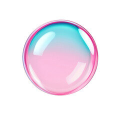A vibrant soap bubble featuring a colorful gradient, reflecting light in a stunning display of iridescence. transparent background