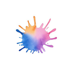 Obraz premium A vibrant watercolor splash in dynamic colors, perfect for creative projects, backgrounds, and artistic expressions. transparent background