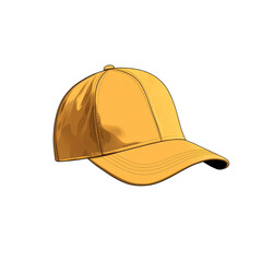 Fototapeta premium A vibrant yellow cap with a sleek design, perfect for fashion, sports, and outdoor activities. Ideal for casual wear or branding. transparent background