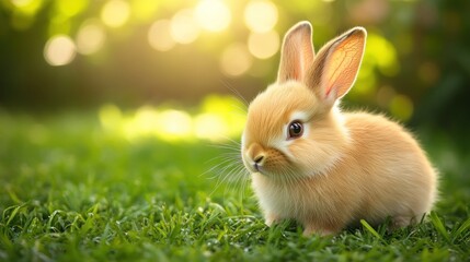 Obraz premium Cute Bunny Rabbit in a Lush Meadow