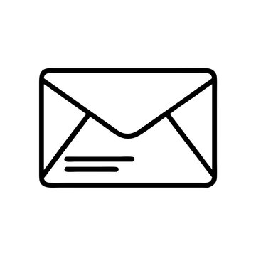 recommend clip art: Envelope illustration, minimalistic design, black outline on white background