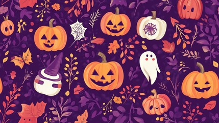 Cute seamless pattern halloween