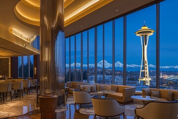 Interior decor highlighting luxury in Seattle's Four Seasons Hotel.