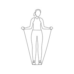 Woman exercising with resistance bands in a fitness routine at home during daylight hours