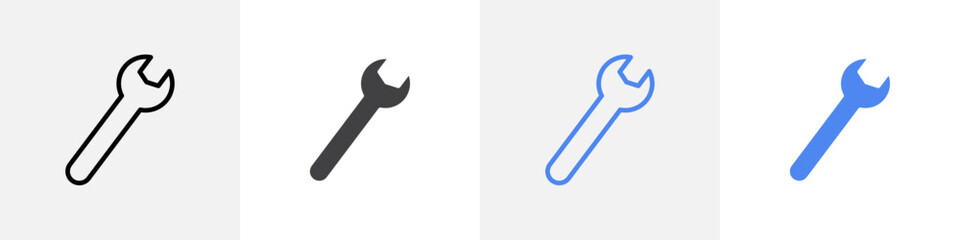 wrench icon vector set use for web ui or app
