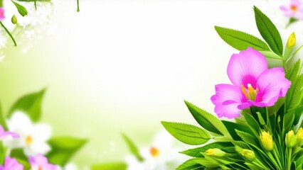 Beautiful light background for a greeting card with delicate flowers 