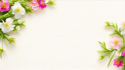 Beautiful light background for a greeting card with delicate flowers 