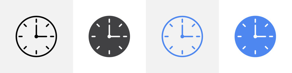 clock icon vector set use for web ui or app