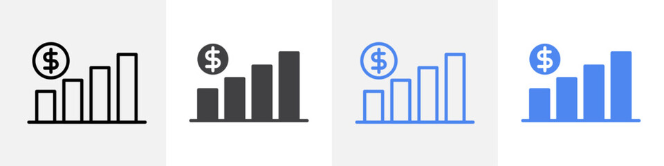 dollar rate icon vector set use for web ui or app