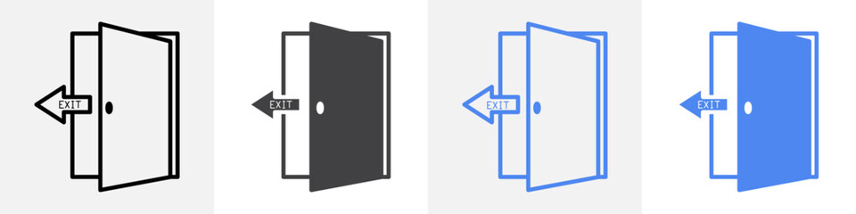 exit icon vector set use for web ui or app