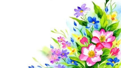 Fototapeta premium Beautiful light background for a wedding greeting card with delicate spring flowers