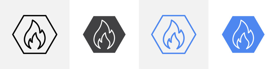 fire sign icon vector set use for web ui or app