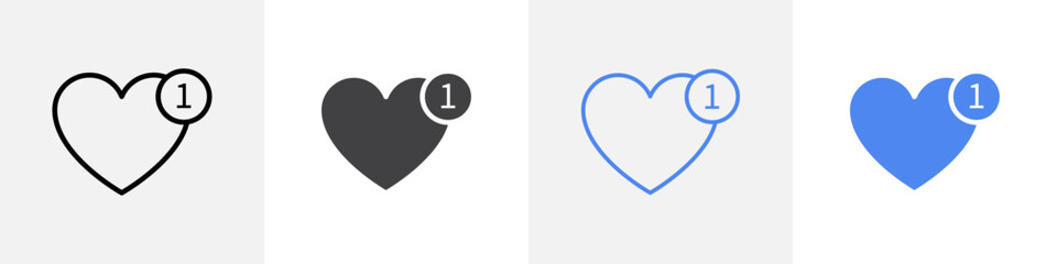 Obraz premium like notification icon vector set use for web ui or app