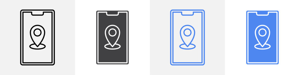 location in phone icon vector set use for web ui or app